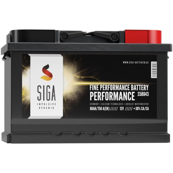 Batterie auto SIGA Performance 80 Ah 12 V